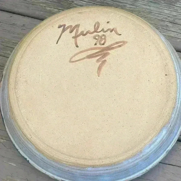 Hand thrown pottery chip and dip platter. - Picture 4 of 8